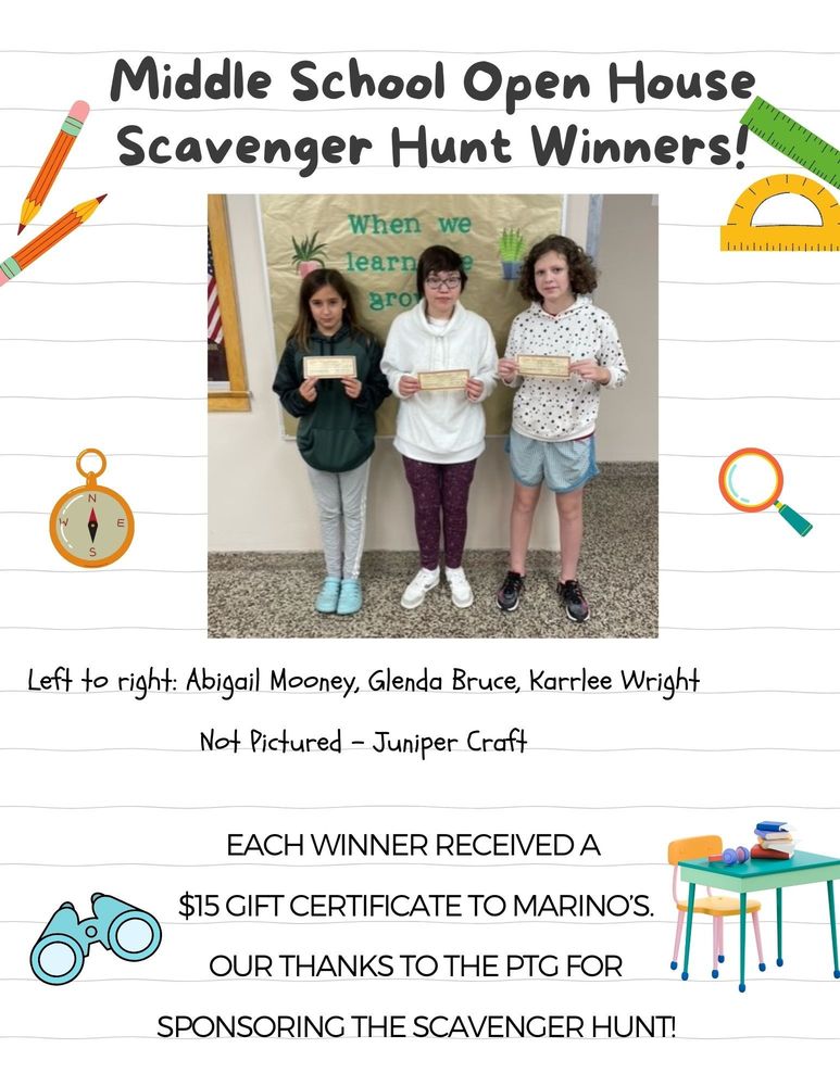 Scavenger Hunt Winners!