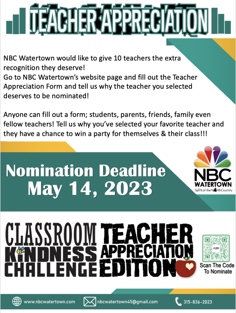 NBC Watertown Teacher Appreciation Flyer