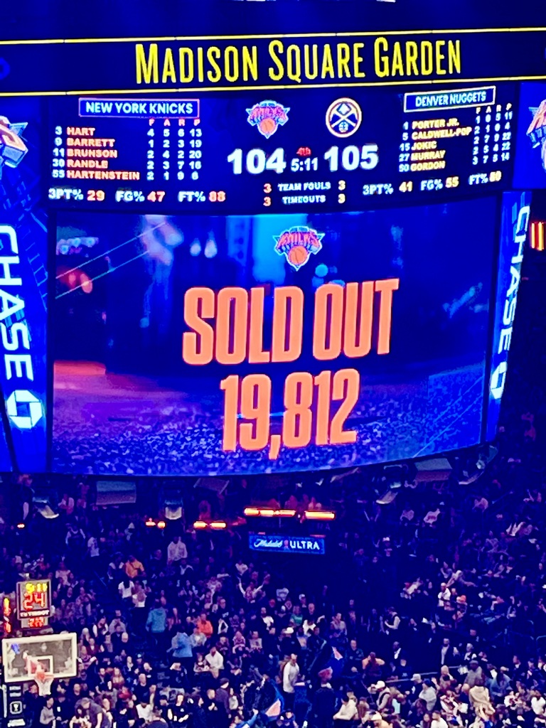 sold out knicks